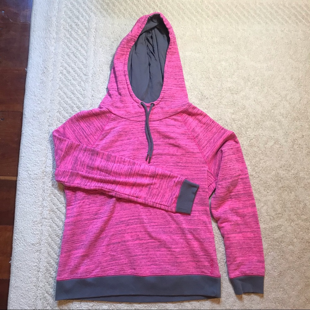Pink and Grey Heather Reebok Hoodie
